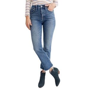 Madewell Cali Demi Boot. Crop Raw Hem. Blue Size 24 #832